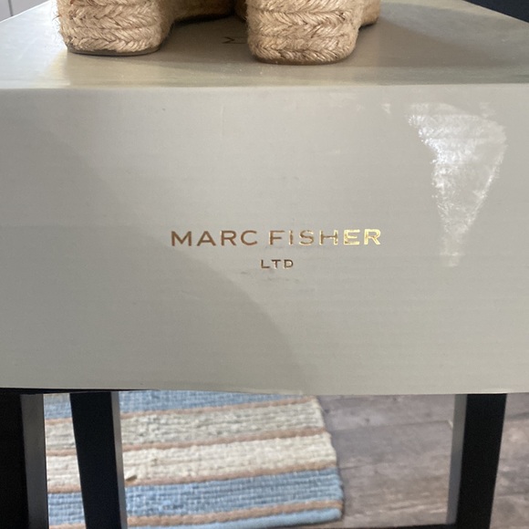 Powder blue suede and leather wedged espadrilles lightly worn size 9 Mark Fisher - Picture 6 of 8